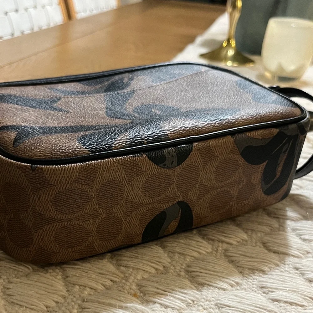Coach Brown Signature Canvas Crossbody with Black Bow Print - Picture 6 of 10